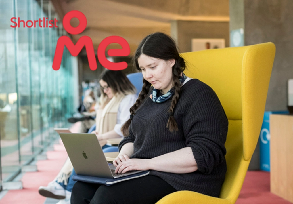 Student practicing video interviews using Shortlist.me