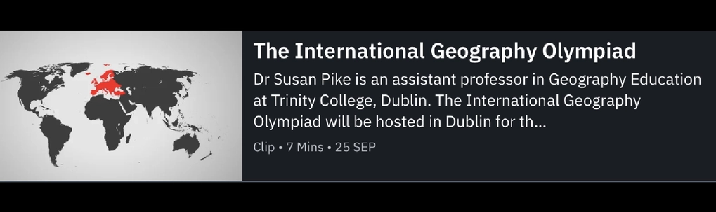 International Geography Olympiad - RTE Radio1