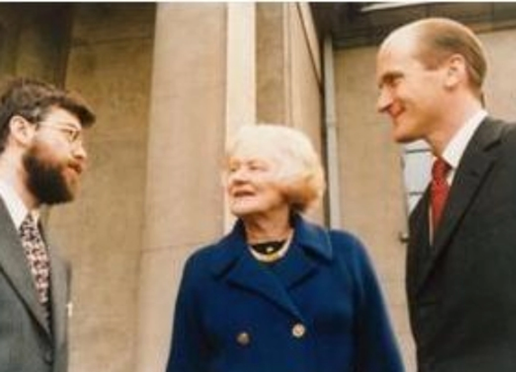 Prof Dorman, Marchioness and Marquess of Normandy at the third extension of the Moyne Institute Trinity College Dublin.