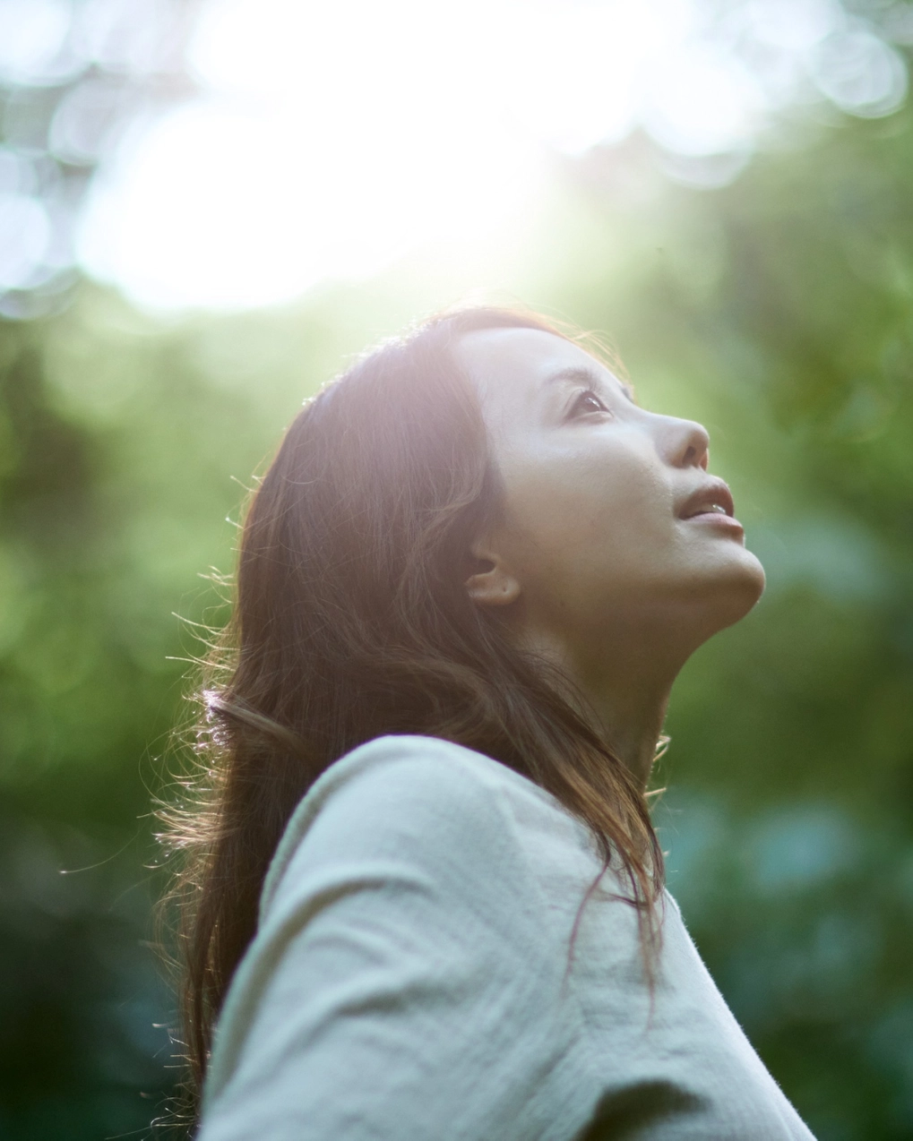 Woman outdoors in forest