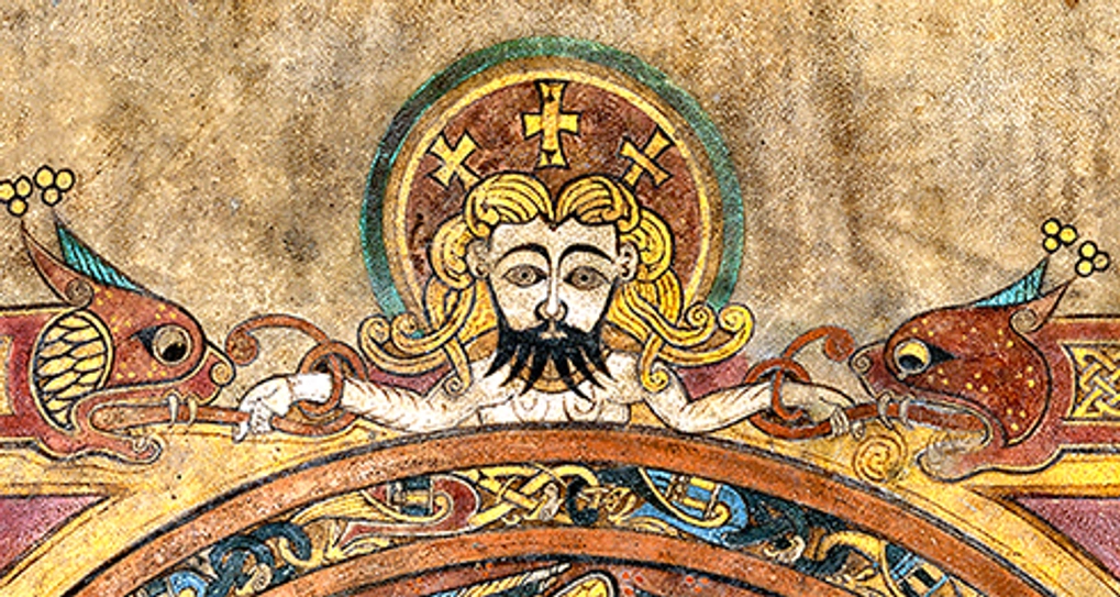 page drawing from the book of kells