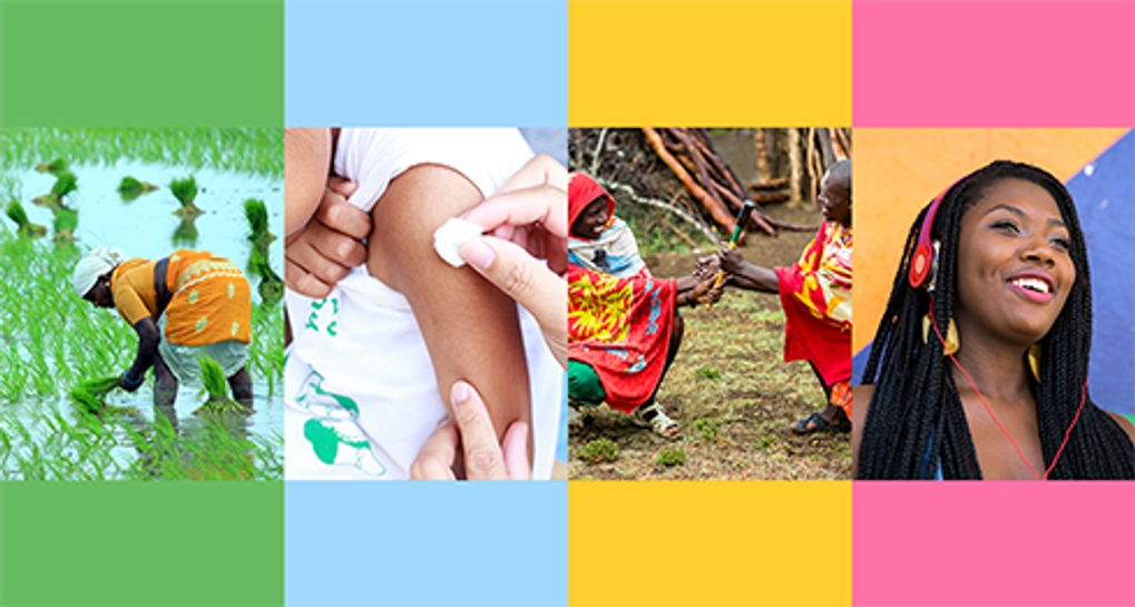 Graphic of african women in four different poses