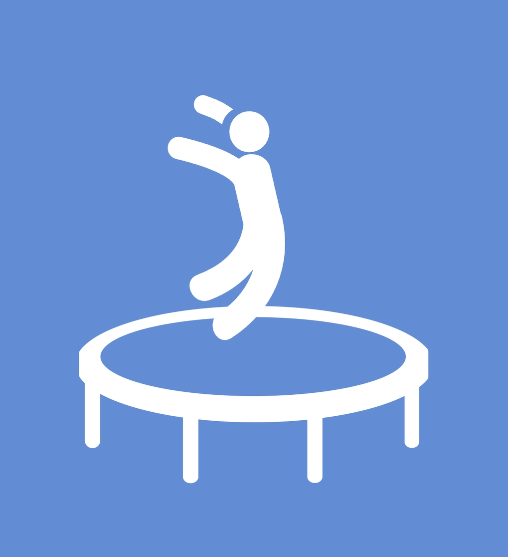 Illustration of person on a trampoline