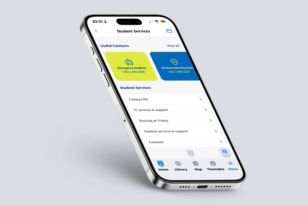 Student Services on the Trinity app
