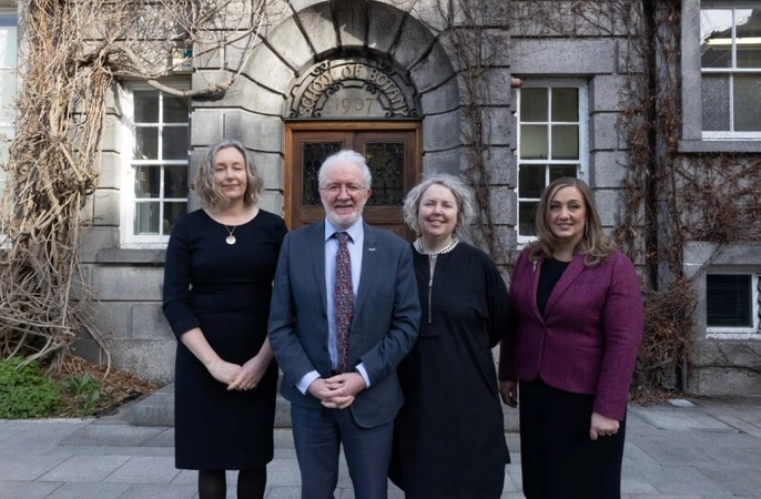 Pictured from left to right are Jennifer McElwain, Professor of Botany in Trinity's School of Natural Sciences, Malcolm Noonan, Minister of State for Heritage & Electoral Reform, Provost Linda Doyle, and Ciara Carberry, Director of Nature Conservation at the National Parks and Wildlife Service.