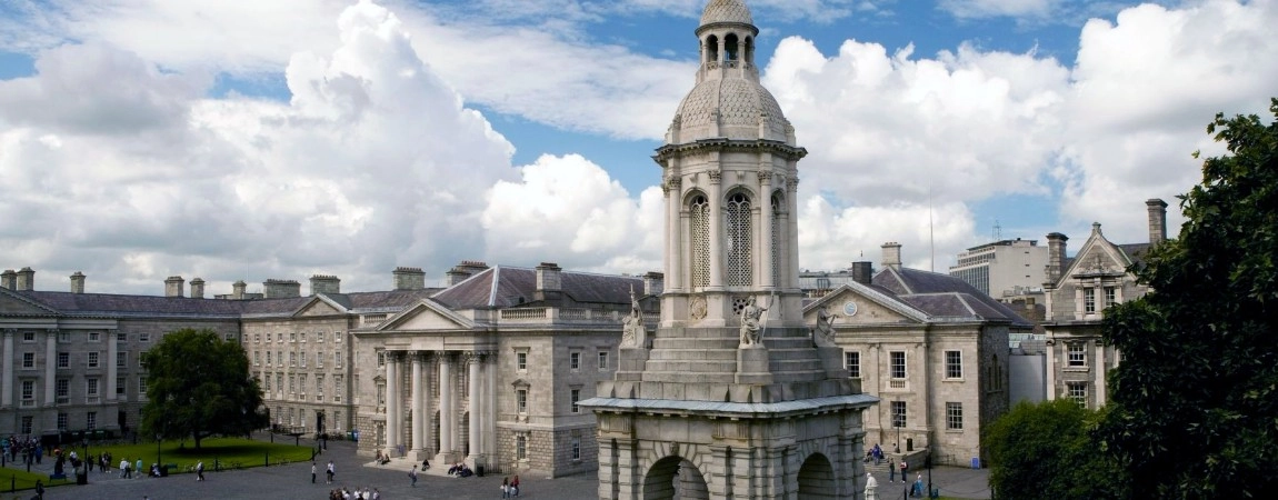 A view of the Front Square with Campanile at Trinity College Dublin