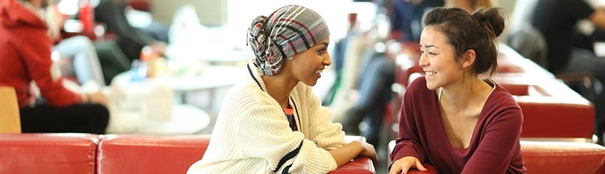 A student talking to someone