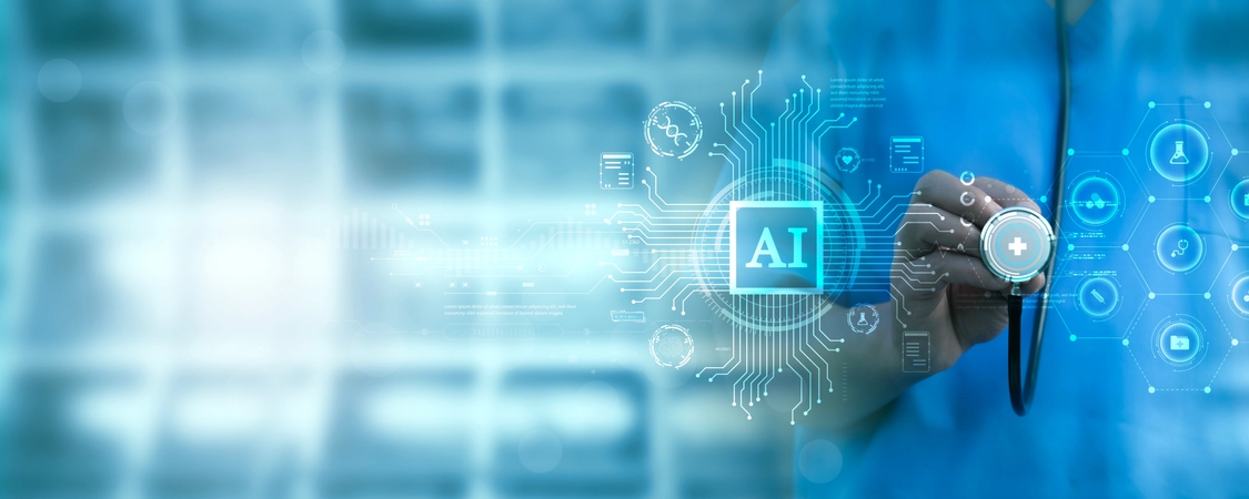 Doctor using AI in healthcare sector