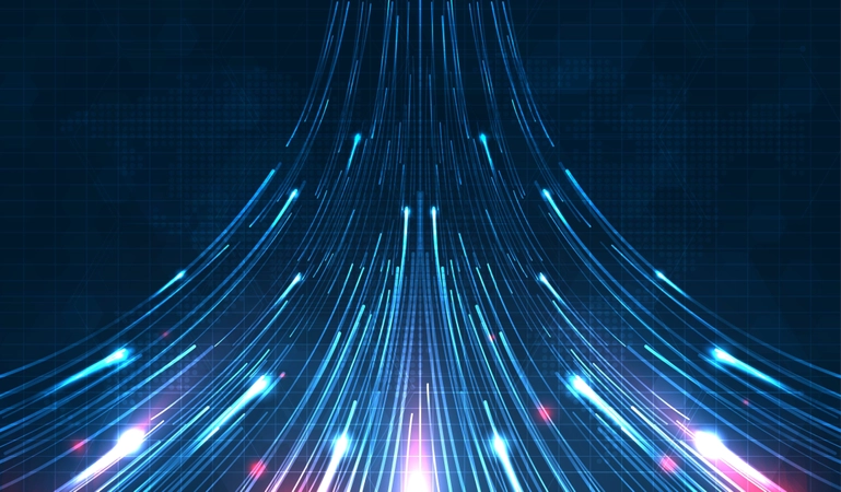 Blue light streak, futuristic background