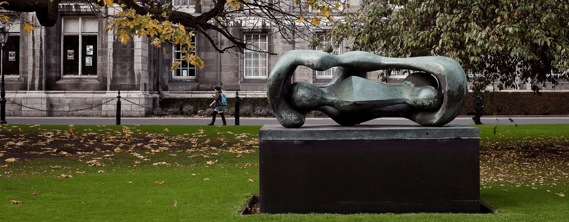 student walking on campus