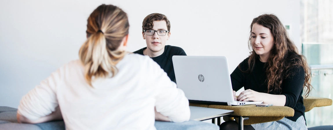 Students interviewing