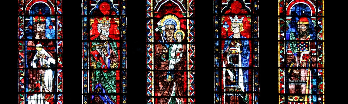 Detail from the stained glass window at Chartres Cathedral.