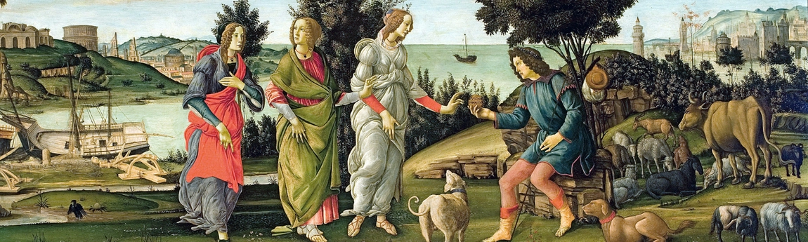 Detail from The Judgement of Paris (c. 1485–1488) by Sandro Botticelli.