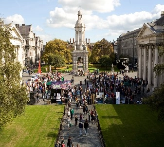 Overhead view of an event at Parliament Square
