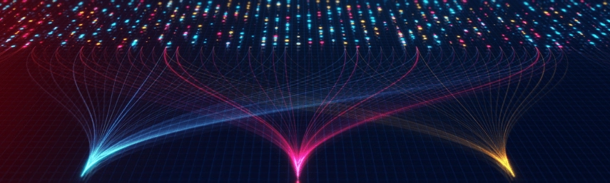 Digital grid with coloured lights