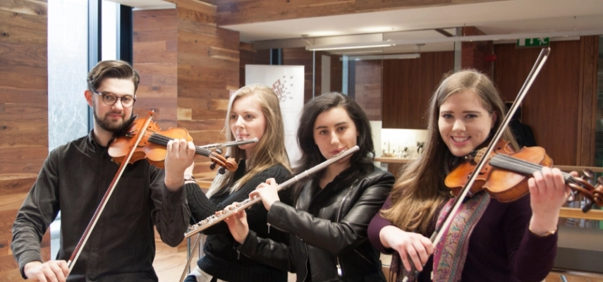 Music Education Students playing musical instruments