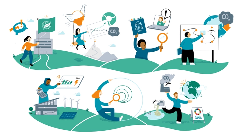 Climate Action & Sustainable Development concept illustrations