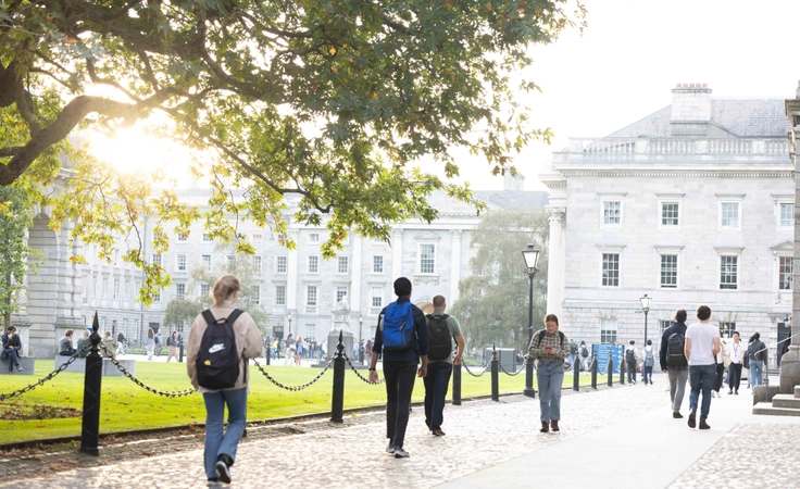 Students walking on campus
