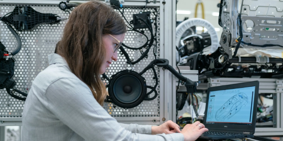 Female Engineer on Laptop