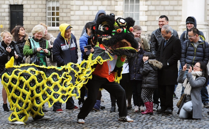 Chinese Dragon costume celebrating diversity at Trinity College Dublin