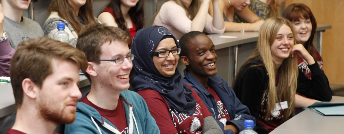 A diverse group of students in lecture, Trinity College Dublin