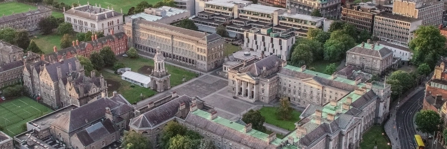 An aerial view of Trinity College Dublin