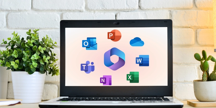 Computer with Microsoft 365 apps on screen