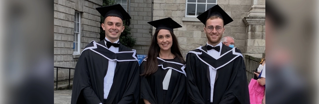 Law graduation with 3 graduates