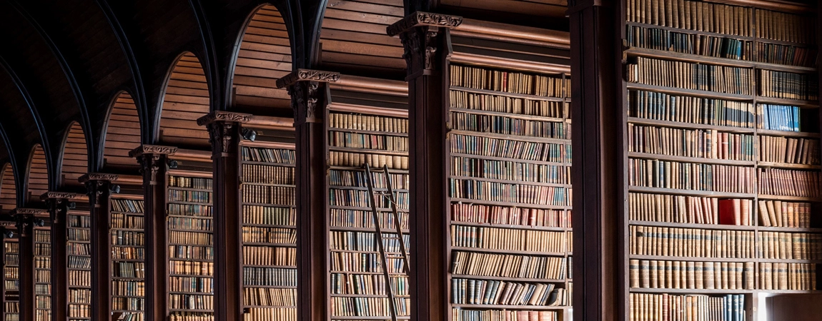 Old Library stacks with books