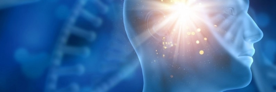 Illustration of human brain and starlight