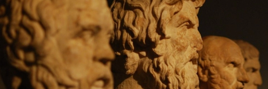 History of Philosophy image of sculpture busts of great philosophers