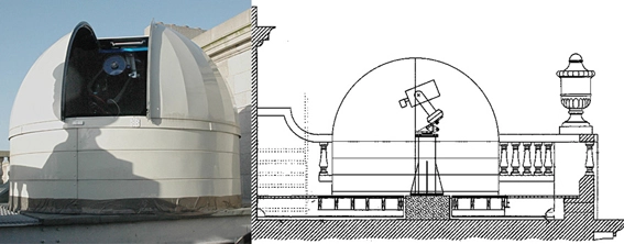 Image of WHS Monck Observatory with dome and telescope
