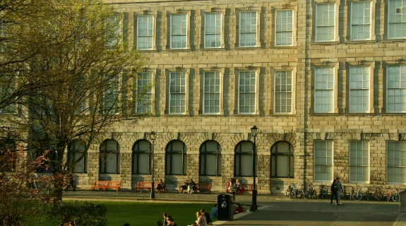 The facade of the Old Library in Trinity College Dublin