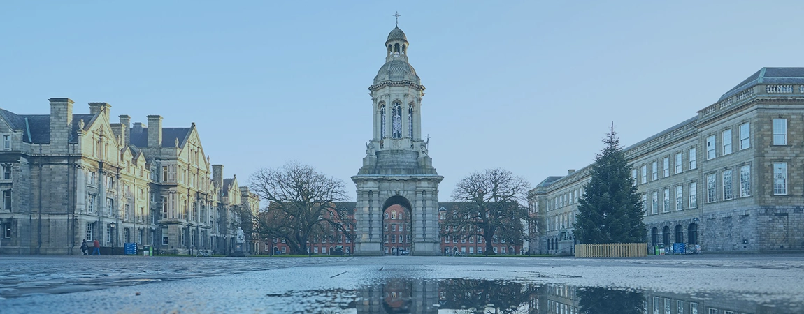 Picture of Trinity College with Water reflection