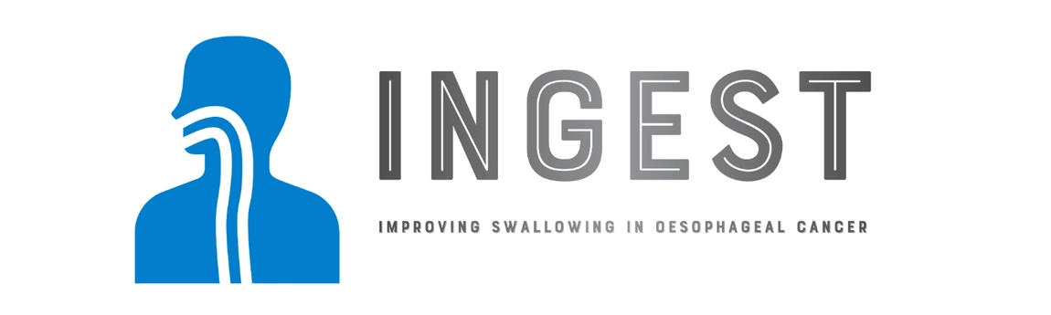 The logo for Ingest. The logo contains the word Ingest with a model of a person and their esophagus