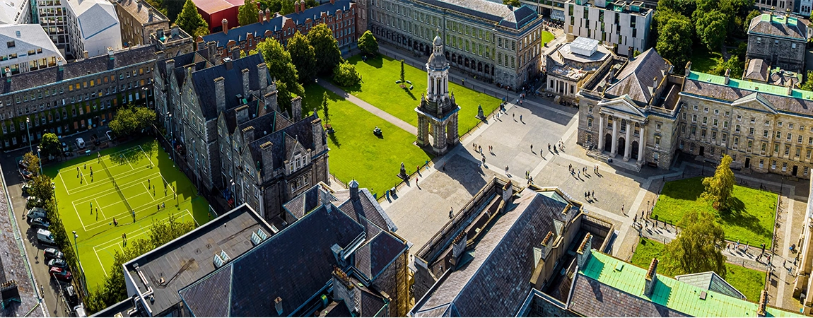 arial picture of trinity college