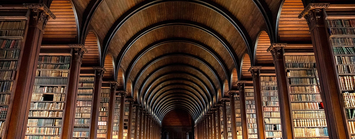 old library at TCD filled with books
