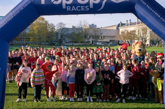 Primary School students ready to run a race