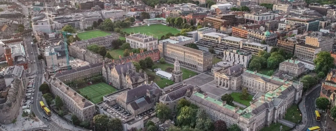 Aerial view of TCD campus