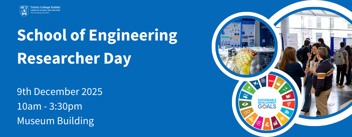 An image that says:
School of Engineering
Researcher Day
9th December
10am - 3:30pm
Museum Building