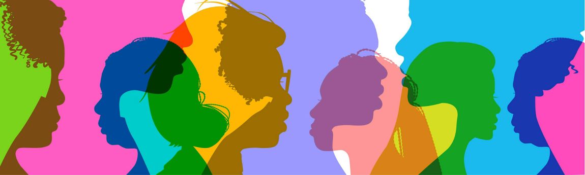 Outlines of peoples' faces