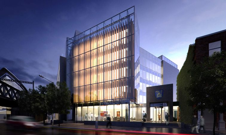 Modern building at night