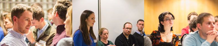 Images of Alumni and students at a Student Careers Networking