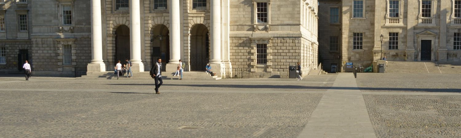 accessible pathway across the cobbles at the front of Trinity College Dublin