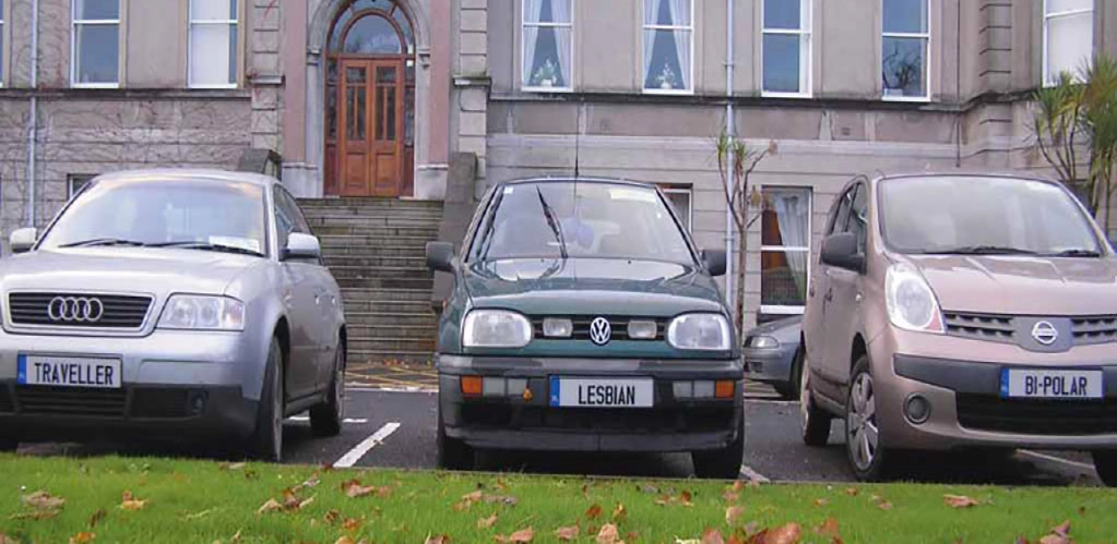 Cars with registration plates