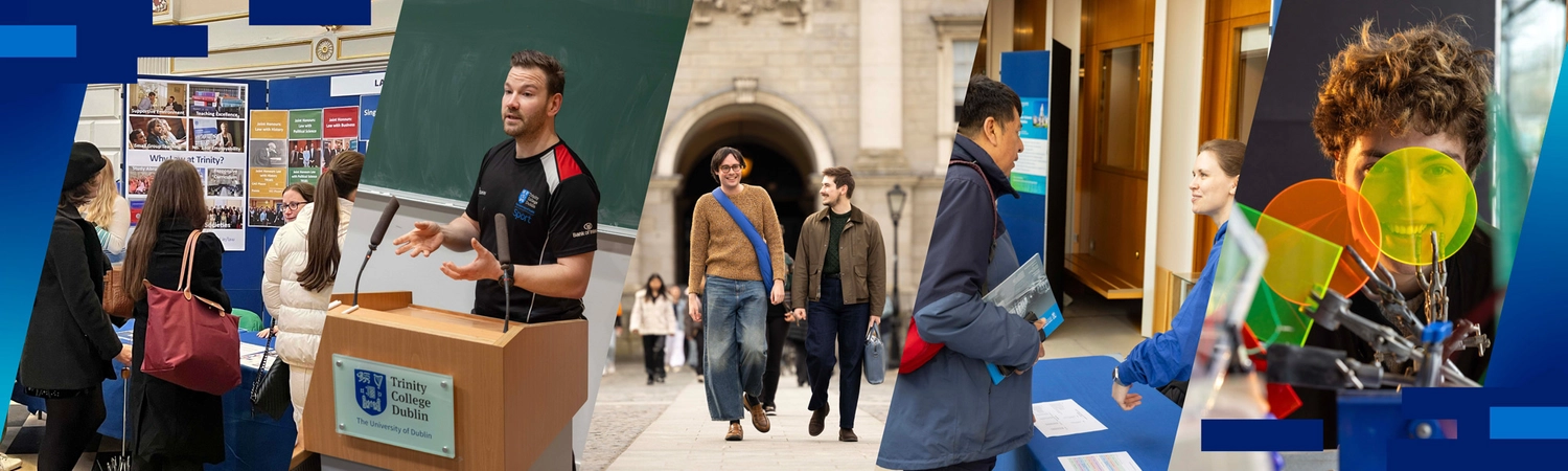 A collage of images taken at Trinity's Open Day event.