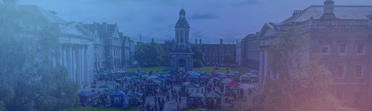 banner campus view with blue and purple cover overlay