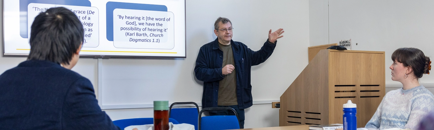 a man teaching a class