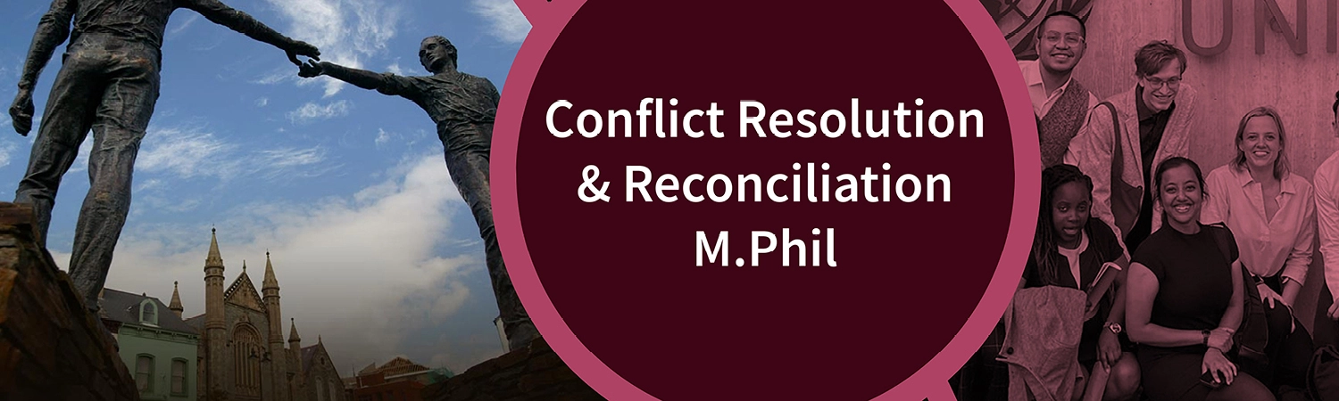 banner with text 'Conflict Resolution and Reconciliation'