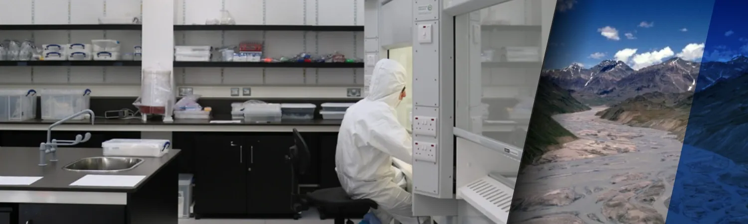 A researcher working in the Geology lad